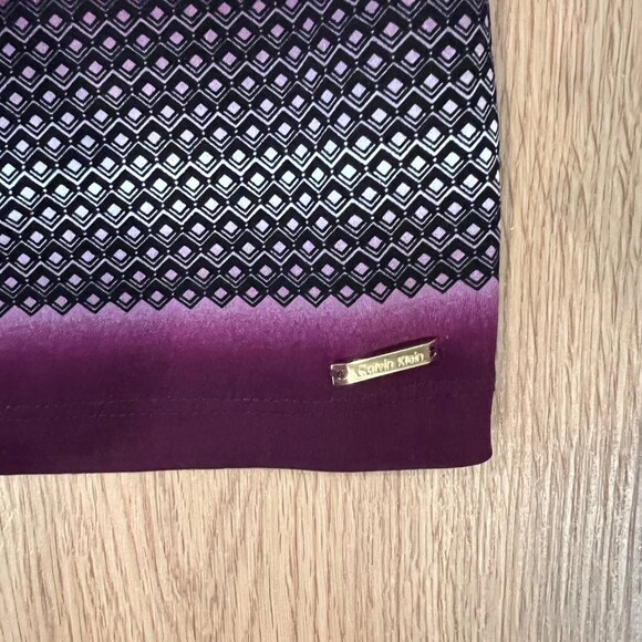 Calvin Klein Purple Striped Top Blouse Women's Size Meidum - Picture 3 of 5